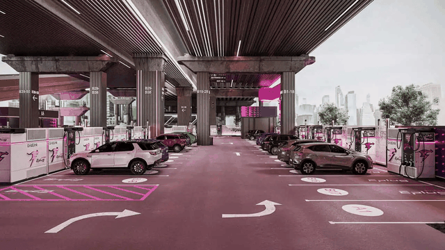 Stasiun pengisian kendaraan listrik berbasis baterai di Amerika Serikat