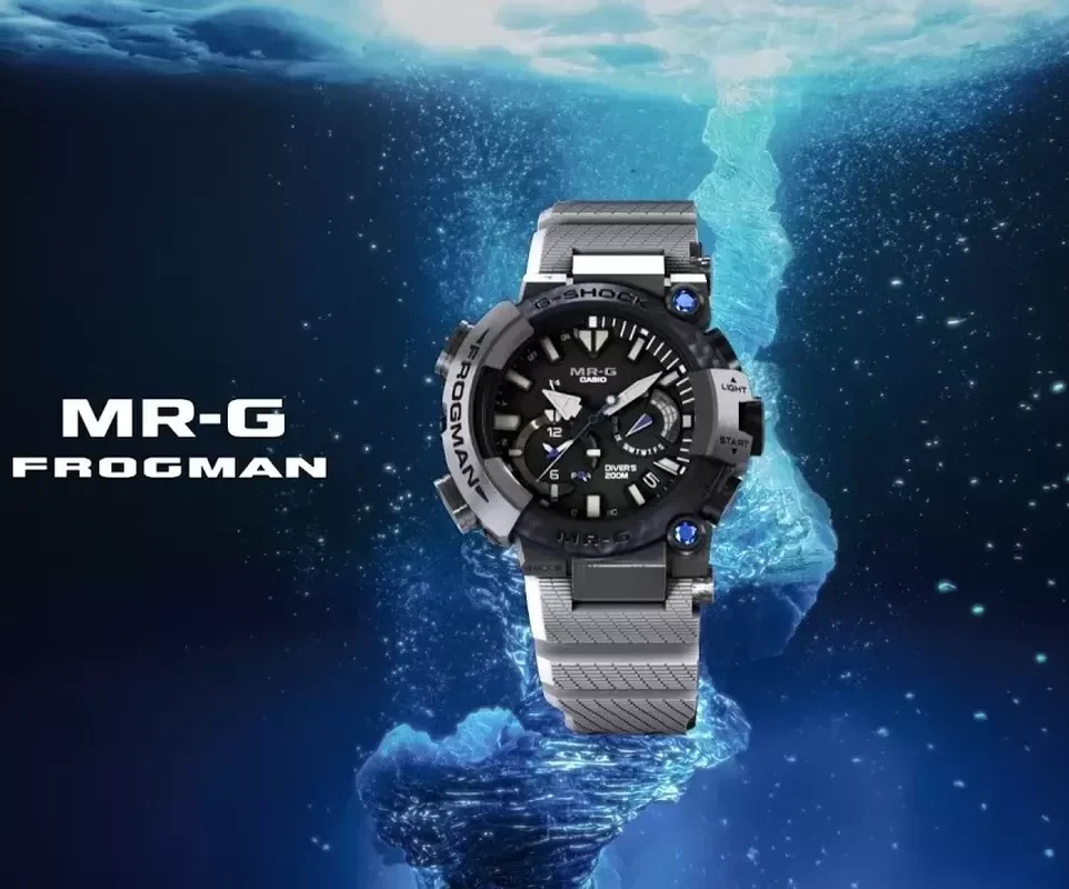 Casio G-Shock Frogman MRG-BF1000EB-1AJR hadir sebagai jam tangan premium edisi terbatas dengan material Cobarion dan teknologi Tough Solar.